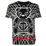 philipp plein t shirt homme pas cher rhinestone noir